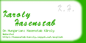 karoly hasenstab business card